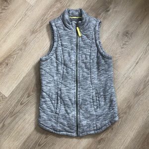 Gray quilted puff vest